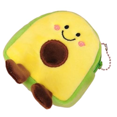Cartera de felpa de aguacate, cartera portátil de aguacate, interesantes monederos, monederos, bonita bolsa para adultos y niños, bolsa de banda, decoración de mochila, multicolor, Refer to