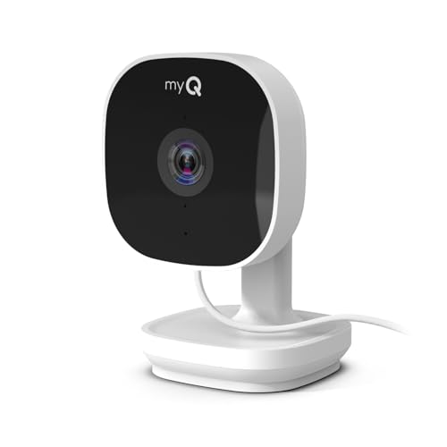 Chamberlain myQ Smart Indoor Security Camera – 1080p HD Video, Night Vision, Motion Detection, Wi-Fi, Two-Way Audio, Smartphone Control by CHAMBERLAIN - Used condition - US$16.23