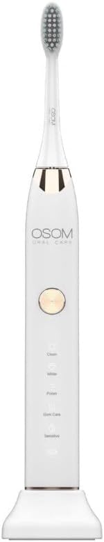 OSOM Oral Care Sonic Toothbrush with grey bristles, indicating wear