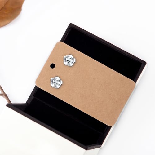 FOMIYES 100pcs Earring Cards Kraft Paper Earring Display Cards Earring Holder Cards Tags for Necklace Bracelet Earrings Hanging Cards Brown - Image 2