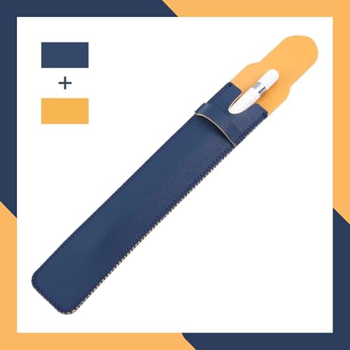 Image of Apple Pencil Leather Sleeve Case - Protective Holder Pouch for Apple Pencil 1st & 2nd Generation | Slim Lightweight Stylus Cover for Scratch & Impact Protection (Blue)