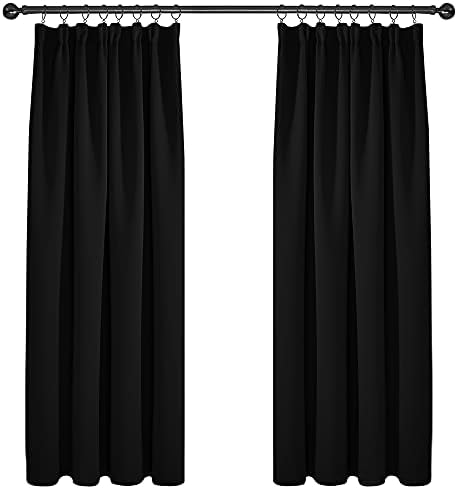 Deconovo Super Soft Curtains Thermal Insulated Pencil Pleat Blackout Curtains for Livingroom 46 x 54 Turquoise Two Panels