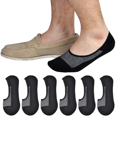 Mens No Show Socks Low Cut Ankle Sock Loafer Sneakers Cotton Socks With Non Slip Grips 3 Pairs