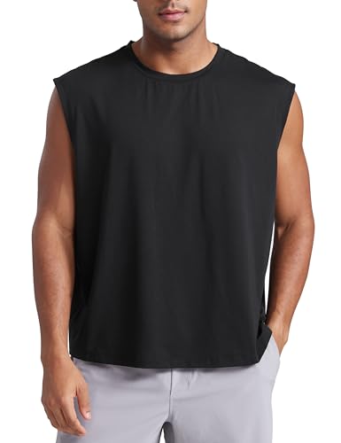 CRZ YOGA Mens Mesh Workout Tank Tops Quick Dry Breathable Running Athletic Training Sleeveless Muscle Shirts