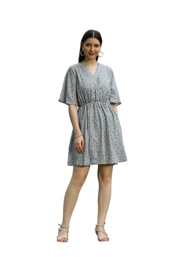 Image of Leriya Fashion Women's Rayon Full Sleeve A-Line Knee-Length Western Dresses for Women or Girls