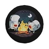 Spare Tire Cover with Marshmallow Campfire Pattern Wheel Protectors Weatherproof Wheel Covers Universal Fit for Truck SUV Rv Travel Camper Trailers Accessories 14inch