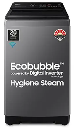 Samsung 8 Kg '5 star Ecobubble Wi-Fi Inverter Fully Automatic Top Load Washing Machine (WA80BG4582BDTL,Rose Brown), Bubble Storm technology