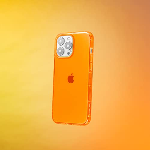 SteepLab Neon Highlighter Case for iPhone 14 Pro Max - The Grippy Jelly Case w/Protective Air Pockets (Intense Bright Orange)