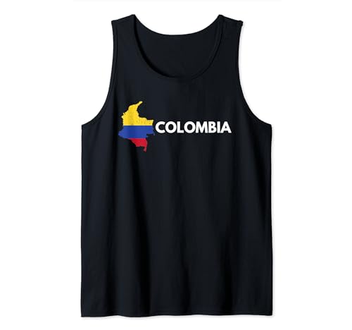 Viaje al aire libre colombiano con bandera de Colombia vintage en Colombia Camiseta sin Mangas