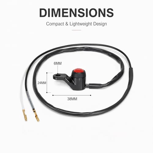 Image of JFG RACING Motorcycle Engine Stop Kill Switch,M4-M6 Universal Handlebar Kill Switch for KLX110 /TTR110 /TW200 /CRF250L /DRZ400SM Dirt Pit Bike MX Motocross Supermoto Racing ATV Quad-Black