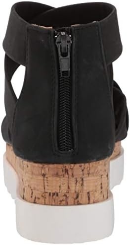 YOKI-AMELIA-30 Women's Platform Open Toe Casual Flatform Sandal With Criss Cross Ankle Straps, Black, 10 M US | Image 2