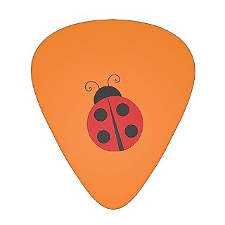 Ladybug Lot de 12 médiators tendance et durables dans une boîte pour ukulélé guitare électrique basse - Les Beatles, Paul McCartney, John Lennon, RIngo Starr, George Harrison