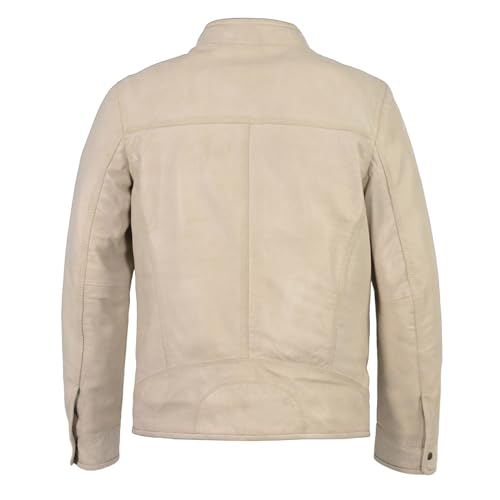 Image of Linen Cafe Racer Leather Jacket for Men by Milwaukee Leather