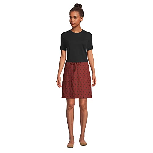 Lands' End Womens Soft Cotton Blend Hr Ew Po Skort Burgundy Red/Black Polka Dot Regular 16 #TOP3