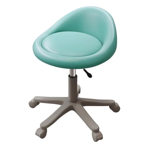 カウンターチェア キャスター付き 低い背もたれ 昇降スツール PUレザー 丸回転椅子 化粧椅子 直径約38cm