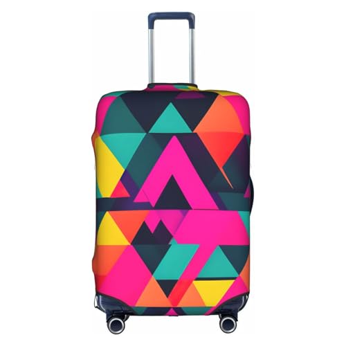 Housse de valise élastique M motif triangle blanc pour protection de bagage de voyage