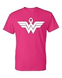 Kropsis Superhero Ribbon Logo - Breast Cancer Awareness Support Men's T-Shirt, L, Heliconia Pink
