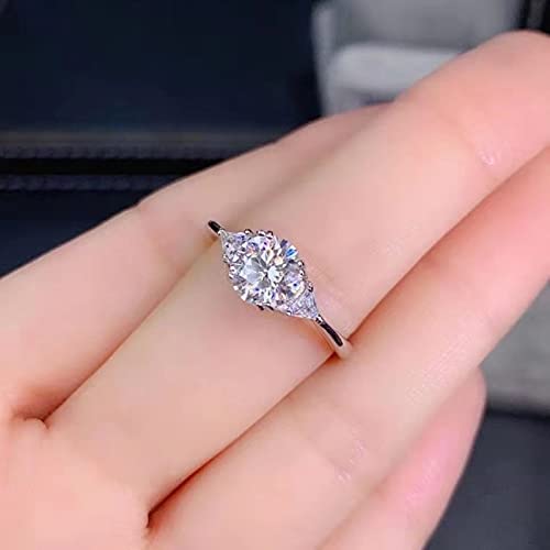 HCMA 3 Quilates Moda Artificial Verde y Blanco Azul Moissanite Anillo Ajustable de Piedras Preciosas para Mujer joyería Regalo de Compromiso