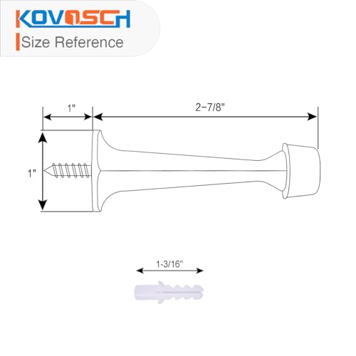 2 Pack Gold Solid Rigid Door Stops - Heavy Duty Door Stoppers Wall Protector with Soft Rubber Tips, Brushed Brass