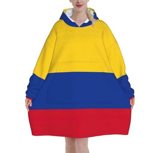 Couverture à capuche Colombie EdWal en flanelle douce pour adulte