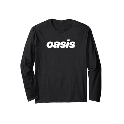 Oasis – White Logo On Black Long Sleeve T-Shirt