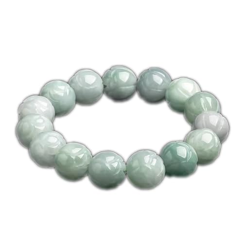 SGKOMN Bracelet en Jade Vert Feng Shui Naturel pour Femmes, véritable chaîne de Yoga Lotus jadéite