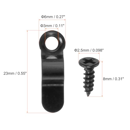 Image of HARFINGTON 100Pcs Picture Frame Backing Hardware Clips with 100Pcs Screws Photo Frame Turn Button Fastener Picture Frame Backing Clips for Craft Hanging Picture, Black