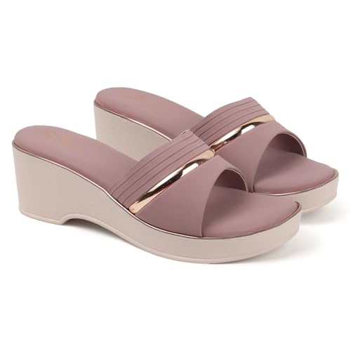 Image of Chinraag Women's Embellished Toe-Ring Comfort Flats | Stylish Casual Slip-On Sandals for Women (CR-388-P)