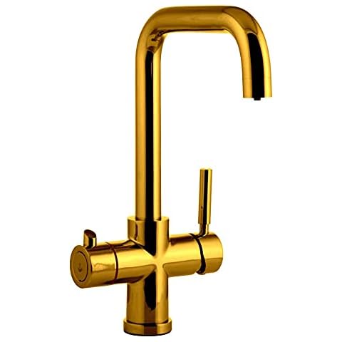 Astini Bollitore 2 Polished Gold 3in1 Boiling Hot Water Kitchen Sink Tap & Tank Cover