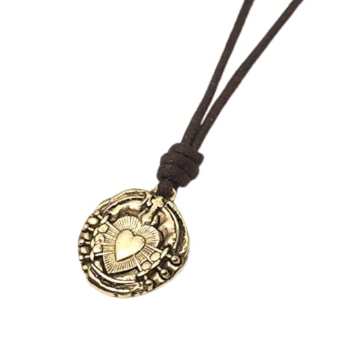 Gold Sacred Heart Of Jesus Necklace - Seven Sorrows Of Virgin Mary, Catholic Devotion, God's Love Pendant, Men Gifts, Passionate Faith, Small Charm, Christian Accessories, Men Gift To Wife (Gold) #TOP1