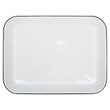 Robuste Konstruktion aus gepresstem Stahl - Dieses emaillierte Backblech von Argon Tableware besteht aus einer gepressten Stahlschale und sorgt für langanhaltende Festigkeit und Haltbarkeit, was es zur idealen Wahl für Privat- und Profiküchen macht.