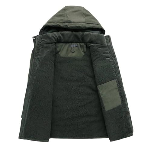Veste polaire homme parka d'hiver rembourrée et chaude à capuche - 4