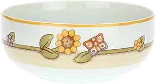 THUN - Bowl with Sunflower and Butterfly - Large Size - Kitchen - Gift Idea - Country Line - Porcelain - Ø 21 cm; 9 h cm