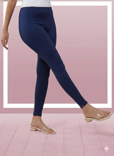 Image of Volex Women and Girls Full Length Leggings | Cotton Spandex /Elastane 4 Way Stretchable | Casual Slim fit Ultra Soft Leggings-Pack of 4