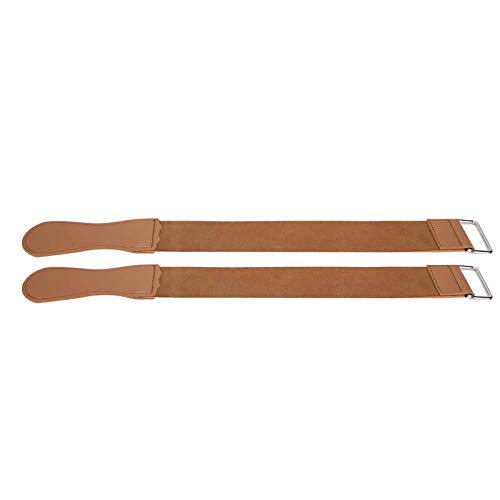 Yinhing 2 Piezas de Navaja de Afeitar Recta, Cuero de Vaca de Doble Uso con Diseño de Gancho para Afilar y Pulir Maquinillas de Afeitar