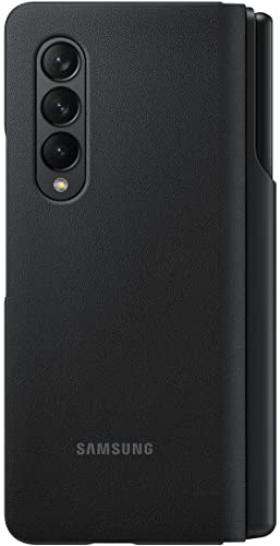 Samsung Flip Cover Smartphone Cover mit Pen EF-FF92P für das Galaxy Z Fold3 5G, Handy-Hülle, extra-dünn, stoßfest, Schutz Case, Schwarz – Ansicht 2