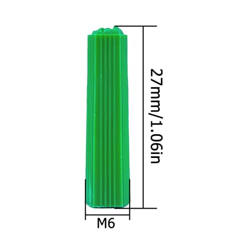 Image of M6 Green Plastic Masonry Screw,Wall Plug Bolt Expansion Bolt,Plastic Expansion Screw Expansion Pipe Into The Wall Rubber Particles(1pack /200pcs)