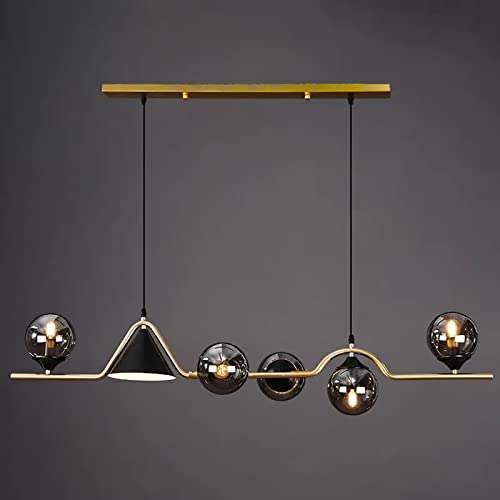 Lustre LED boule de verre luminaire moderne îlot de cuisine style milieu du siècle
