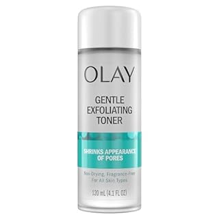 Olay Gentle Exfoliating Toner, Fragrance Free, 4.1 fl oz, Pore Treatment Face Cleanser Unclogs and Diminishes the Appearance of Pores