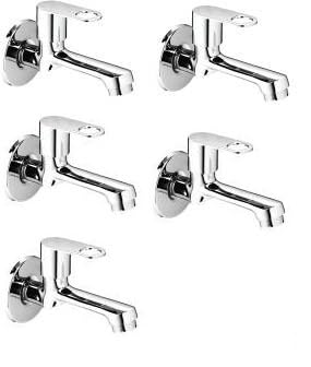 Alturas Prime Brass Long Body Bib Cock Tap with Wall Flange- Set of 5