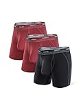 Separatec Mens Underwear with Pouch for balls Anti Chafing Underwear Men Athletic Sport Performance Long Boxer Briefs 3 Pack
