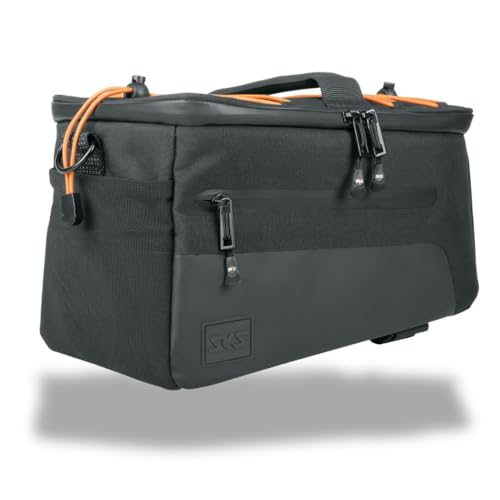 SKS GERMANY Infinity URBAN TRUNKBAG Fahrradtasche (Montage mit Hypalon-Klettstraps oder Adapterplatte doppeltes Packnetz RegenCOVER Schultergurt reflektierende Schlaufen)