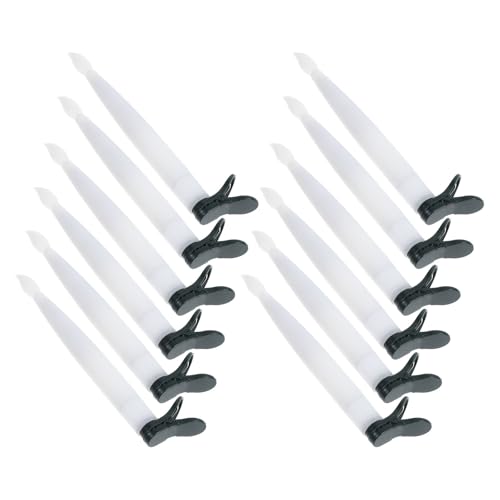 Velas con clip de plástico blanco sin llama Zerodeko para árbol de Navidad led de 12 juegos