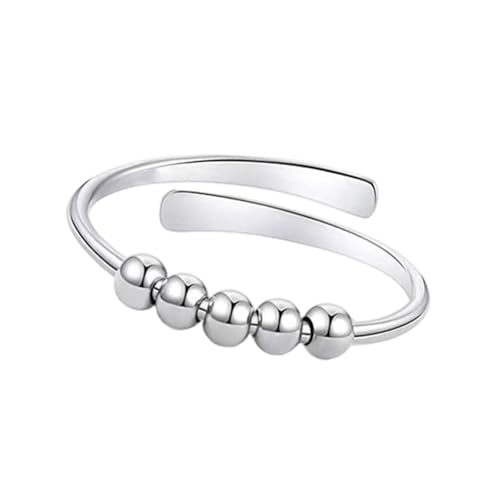 [Worpo] Practical Beads Rings Adjustable Opening Copper Texture Fashion Finger Jewelry Suitable for Wedding Parties Wear Unique