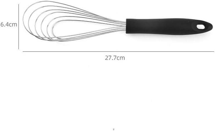 2 Pcs Stainless Steel Flat Whisk, Multi-purpose Rubber Handle Sector Shape Non Slip Ergonomic Design for Kitchen, Restaurant, Cooking, Stirring Gravy, Eggs(Black)