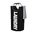 Cesto de Ropa Plegable, Cesto para Ropa Sucia, Cesto de Ropa Grande, Tela Oxford Duradera, Impermeable, con Asas, para Dormitorio, Baño, Maletero de Coche, Guarderías para Bebés, Lavadero (Negro)