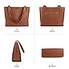 befen Echtleder Tote Bag für Frauen Arbeit Damen Leder Schultertaschen Geldbörsen Satchel Handtaschen mit Laptopfach, Cognac Brown 02, Medium #5
