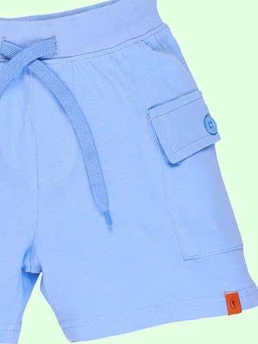 Image of KiddoPanti Boys 100% Cotton Knitted Above Knee Length Basic Cargo Shorts