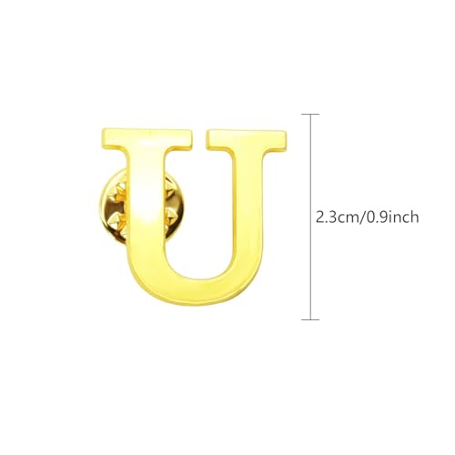 Image of 10Pack A-Z 26 Letters Pins Brooches Silver Plated Metal Broaches Pins-GOLD Initial Breast Brooch pin Tack Name Personalized Gifts for Women Men