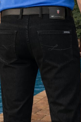 Image of Louis Philippe Men's Slim Fit Stretch Fabric for Comfort Premium Wash Aesthetic Authentic Twill and Durable Jeans